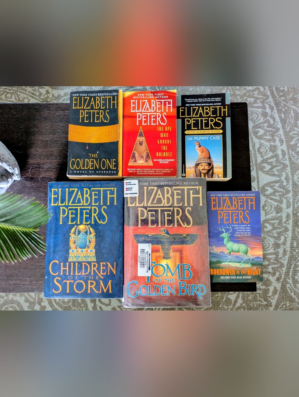 2/$18 Lot of 6 Elizabeth Peters Mystery Books Amelia Peabody Egyptian